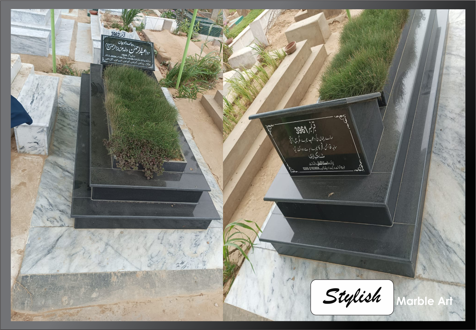 Restored vintage gravestone